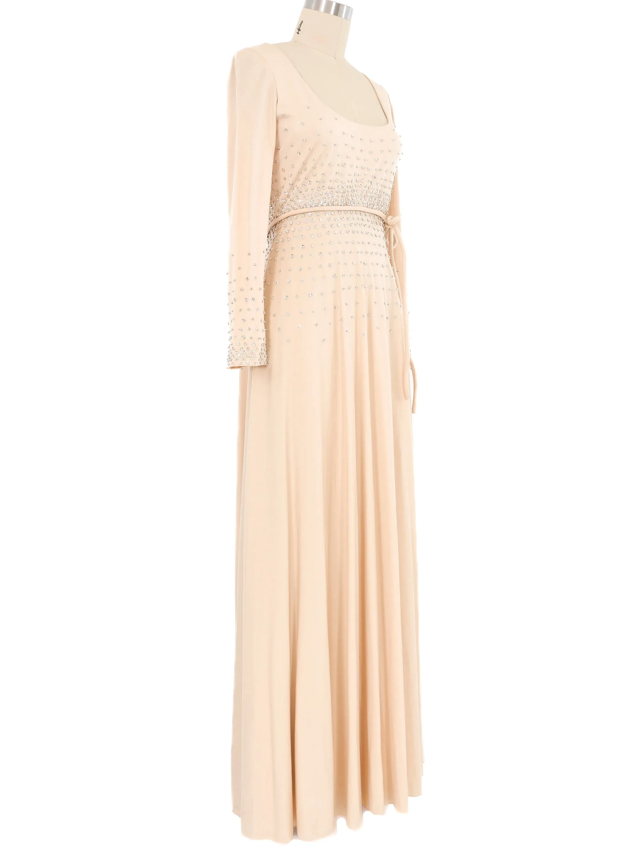 1970s Sequin Accented Jersey Gown
