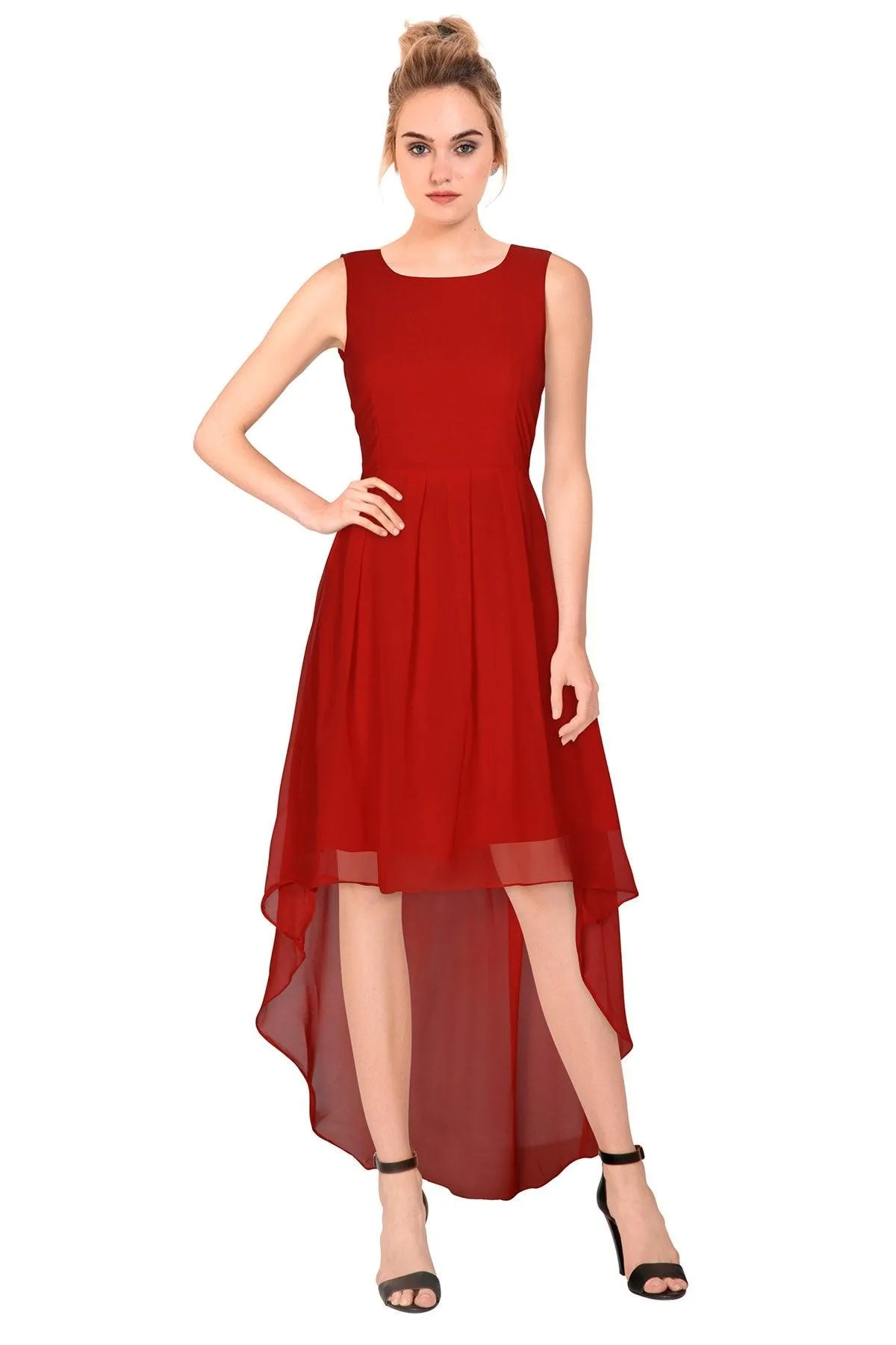 Burger Black Designer Dress Georgette