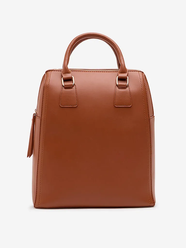 Buy Westside Brown Solid Backpack from Westside
