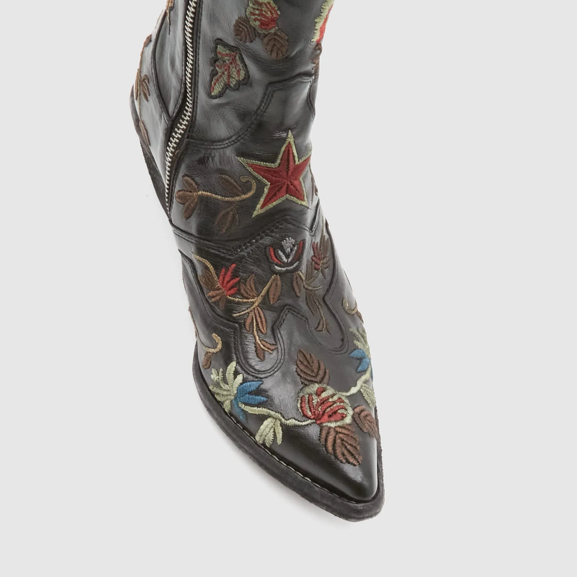 Fauzian Jeunesse Ladies Embroidered Western Ankle Boot