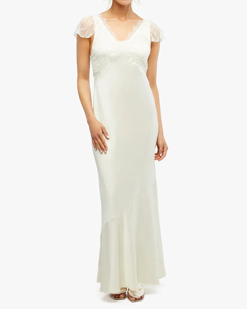Lace Midi Slip Dress | Ecru