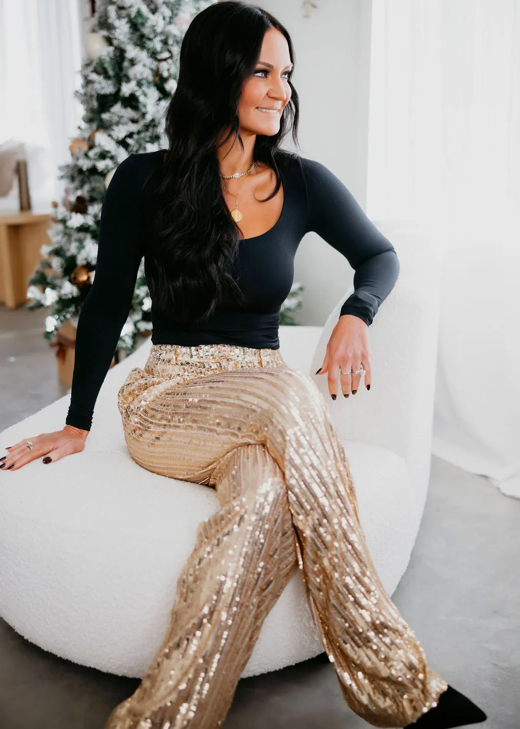 Luma Sequin Wide Leg Pants