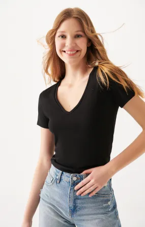 Mavi Women's Basic Short Sleeve T-Shirt In Black