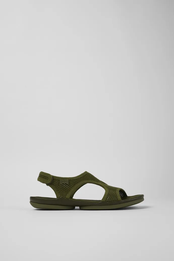 Right Green Textile/Leather Sandal for Women