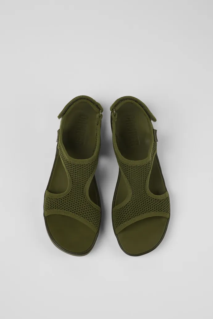 Right Green Textile/Leather Sandal for Women