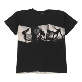Single Stitch Age 14-16. Unbranded Graphic T-Shirt - Large Black & White Cotton