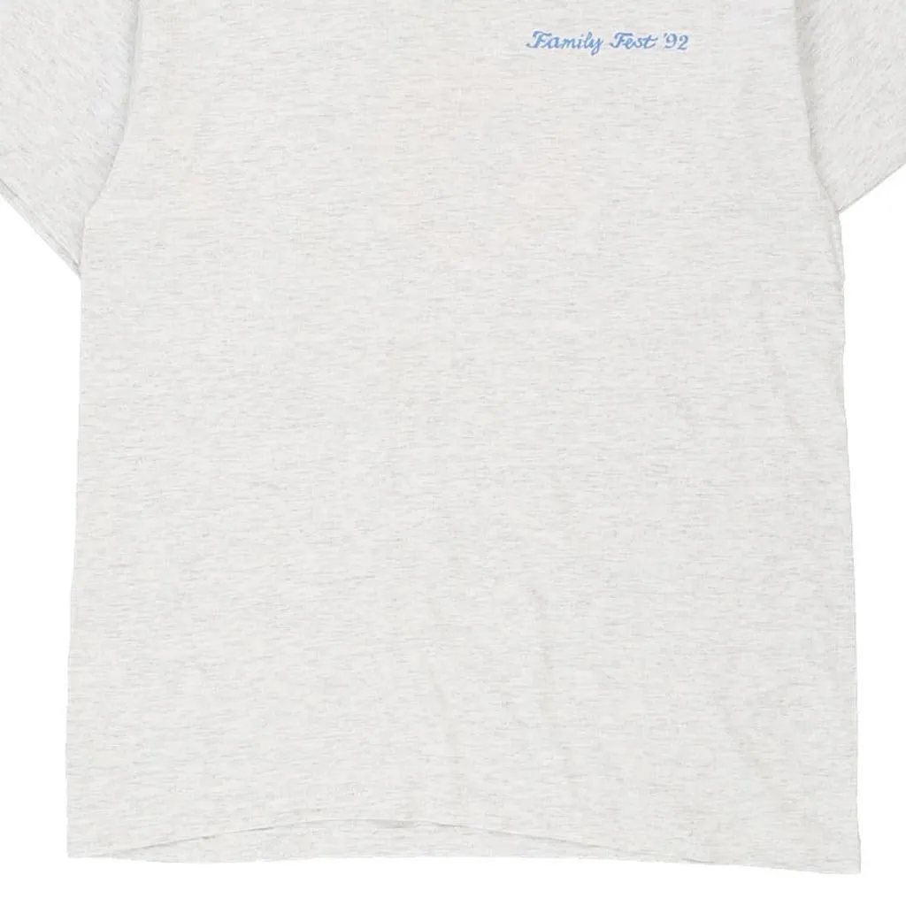 Single Stitch Made in USA Family Fest Maui 1992 Volunteer Graphic T-Shirt - Medium Grey Cotton