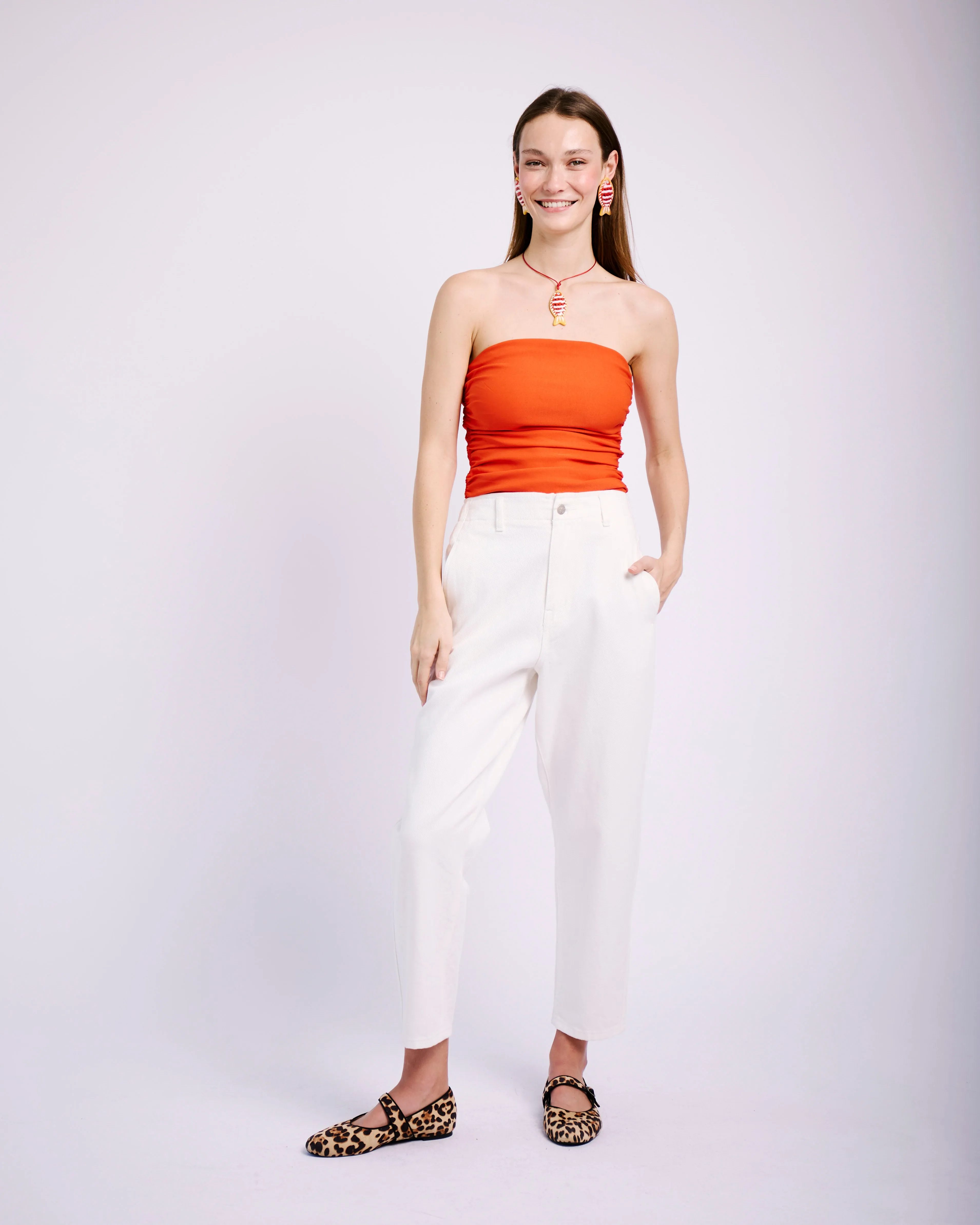 The Mom Jean in White