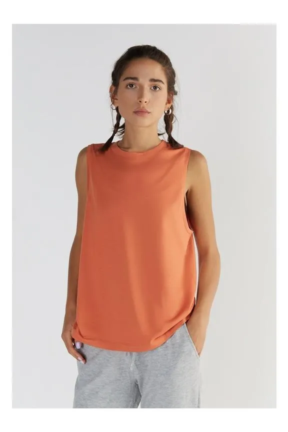True North Top High Neck Active Wear Soap Nut Orange